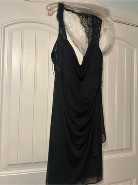 dressbarn Black Midi Dress with Lace Back